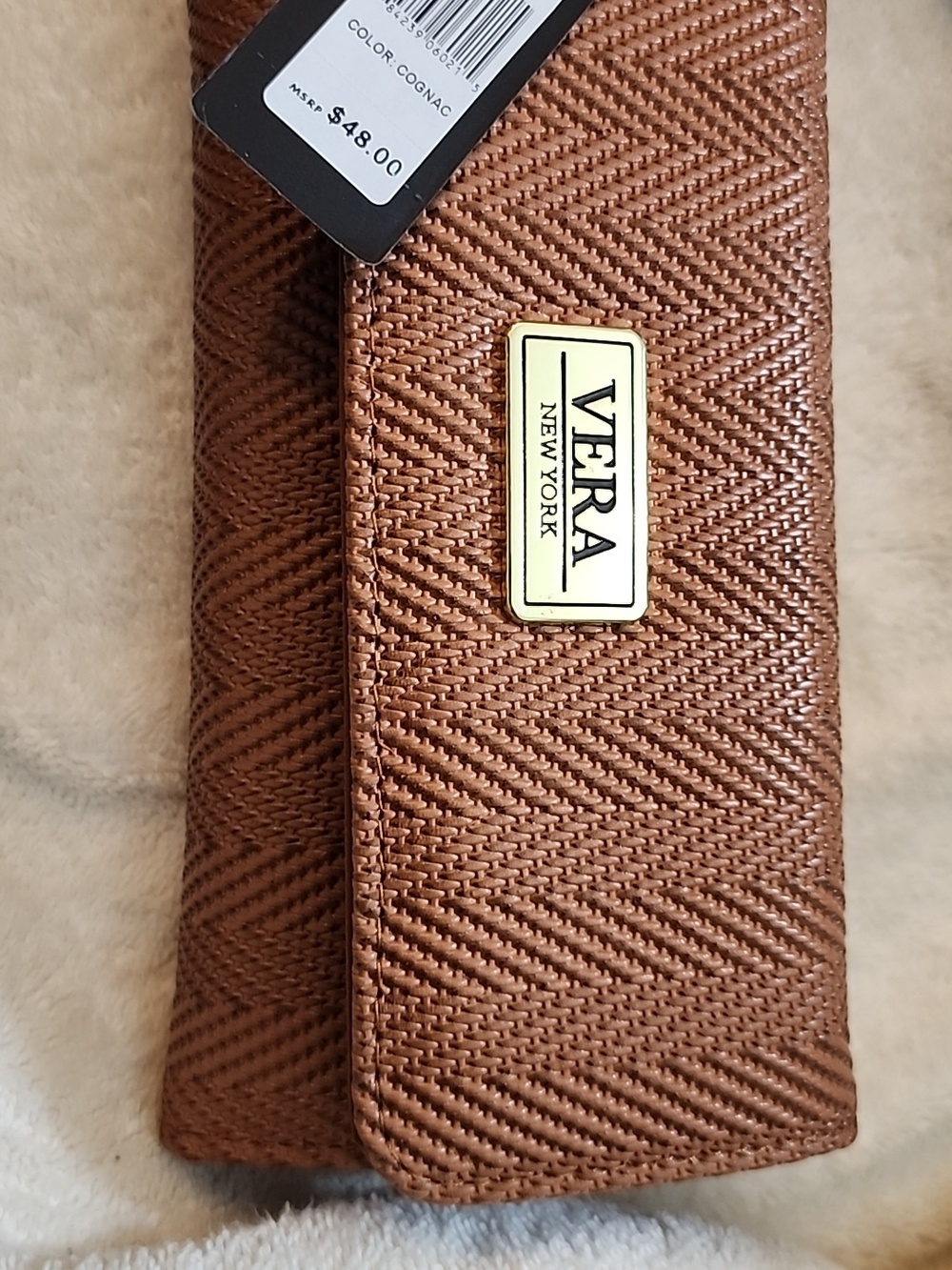 Vera New York Peach Textured Continental Wallet